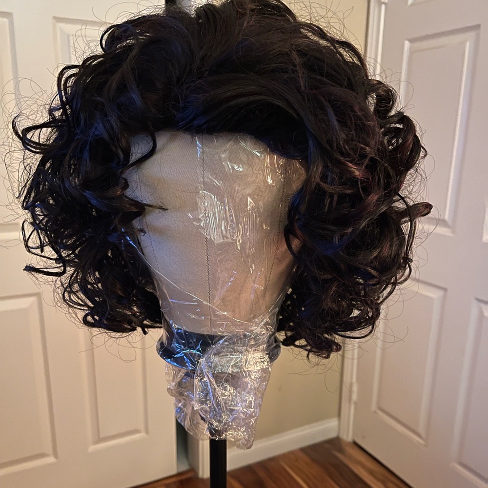 Cute and Curly Burgundy and Black Wig